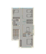 First Floor plan of Villa 4 - note private shower - Click to go back.